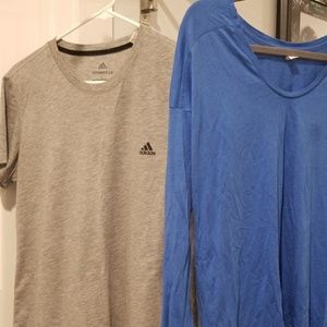 2 active/gym shirts,under armor and adidas